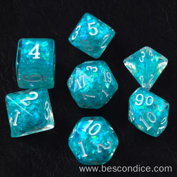 Bescon Dense-Core Polyhedral Dice Set of Mint, Candy Like RPG 7-dice Set